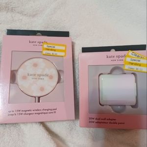 Kate Spade charging puck and dual wall adapter